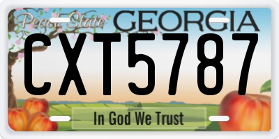 GA license plate CXT5787