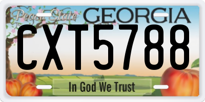 GA license plate CXT5788