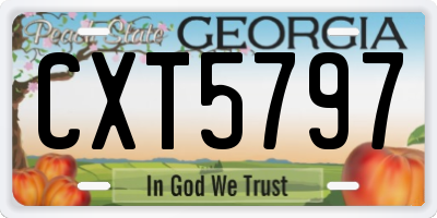GA license plate CXT5797