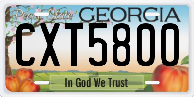 GA license plate CXT5800