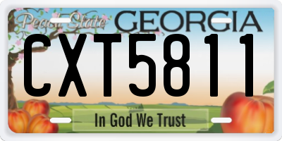 GA license plate CXT5811