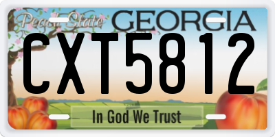 GA license plate CXT5812