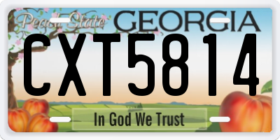 GA license plate CXT5814