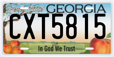 GA license plate CXT5815