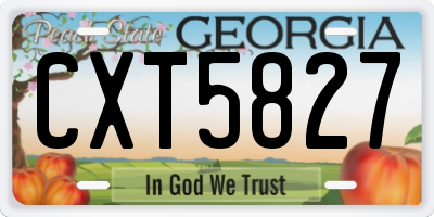 GA license plate CXT5827
