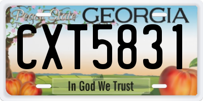 GA license plate CXT5831
