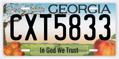GA license plate CXT5833