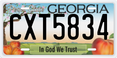 GA license plate CXT5834