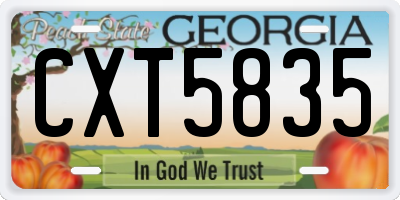 GA license plate CXT5835