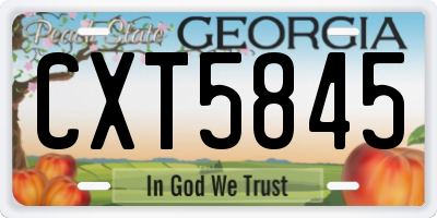 GA license plate CXT5845