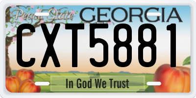 GA license plate CXT5881