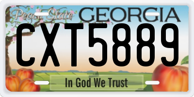GA license plate CXT5889