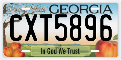 GA license plate CXT5896