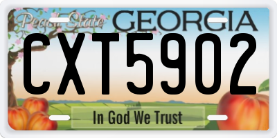 GA license plate CXT5902