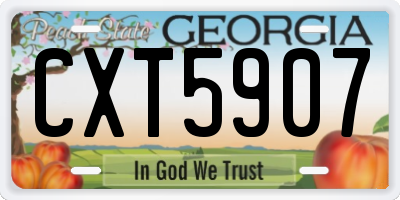 GA license plate CXT5907