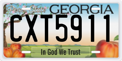 GA license plate CXT5911