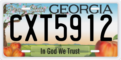 GA license plate CXT5912