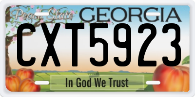 GA license plate CXT5923