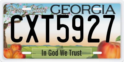 GA license plate CXT5927