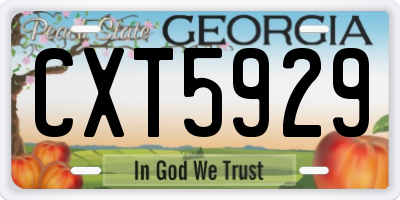 GA license plate CXT5929