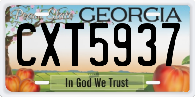GA license plate CXT5937
