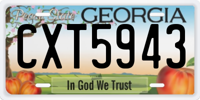 GA license plate CXT5943