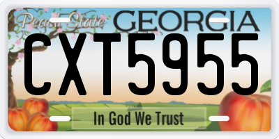 GA license plate CXT5955