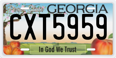 GA license plate CXT5959
