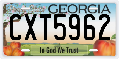 GA license plate CXT5962