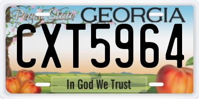 GA license plate CXT5964