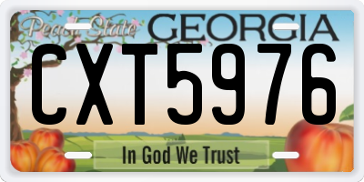 GA license plate CXT5976