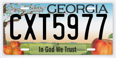GA license plate CXT5977