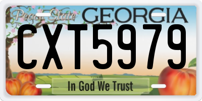 GA license plate CXT5979