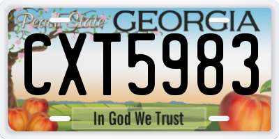 GA license plate CXT5983