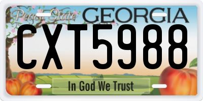 GA license plate CXT5988
