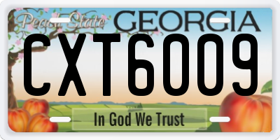 GA license plate CXT6009