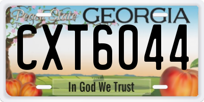 GA license plate CXT6044
