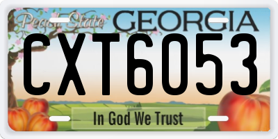 GA license plate CXT6053