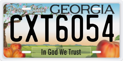 GA license plate CXT6054