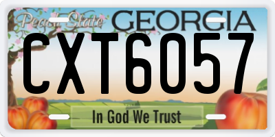 GA license plate CXT6057