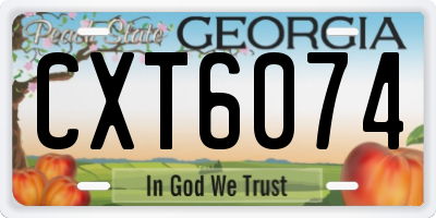 GA license plate CXT6074