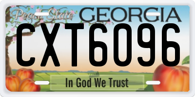 GA license plate CXT6096