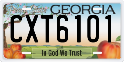 GA license plate CXT6101