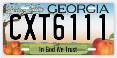 GA license plate CXT6111