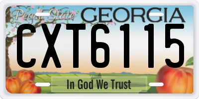GA license plate CXT6115