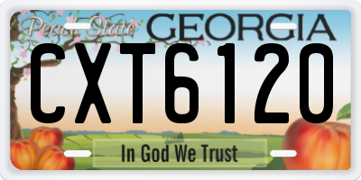 GA license plate CXT6120