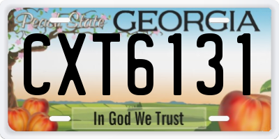 GA license plate CXT6131