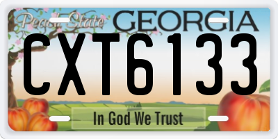 GA license plate CXT6133