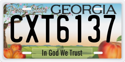GA license plate CXT6137