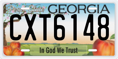 GA license plate CXT6148